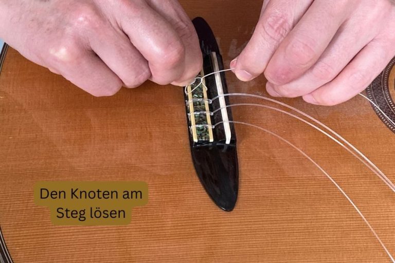 klassische Gitarre neue Saiten aufziehen